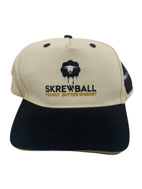 Skrewball Unisex Adjustable Tan & Black Baseball Cap Cotton Birdie Juice New